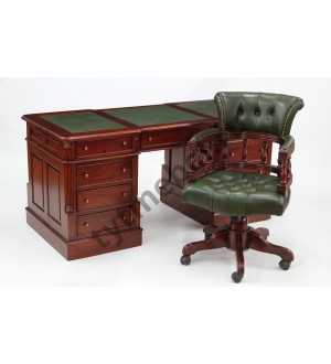 MJ-489. Стол письменный (массив красного дерева) ANTIQUE (вишня), 160*75*76 см